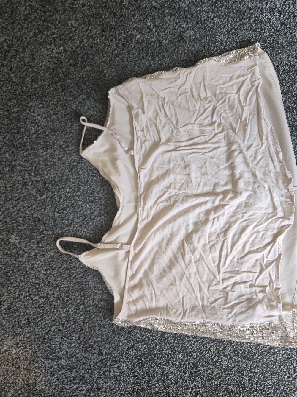 Sequin Spaghetti Strap Cami Tank Top - Champagne - Picture 10 of 11